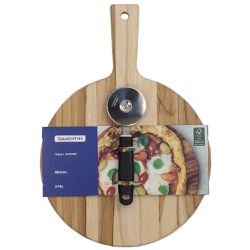 Kit Tábua em Madeira + Cortador de Pizza (10239/763) - Tramontina