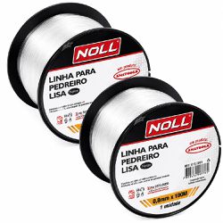Jogo de Linhas Para Pedreiro em Nylon Liso 0,8mm x 100m Com 2 Unidades (615,0001) - Noll