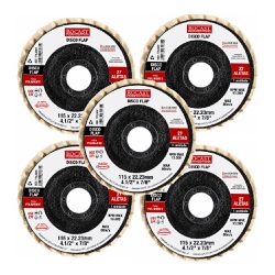 Kit Disco Flap Para Polimento 115 x 22,23mm Com 5 Unidades - Rocast