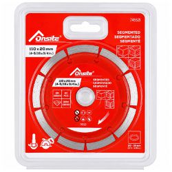 Kit Disco de Corte Diamantado Segmentado Para Serra Mármore e esmerilhadeira 110mm Com 5 Unidades (745521) - Onsite