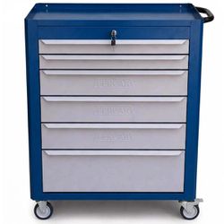 Carrinho Para Ferramentas Azul Com 6 Gavetas + Jogo de Ferramentas 6 Peças - Fercar