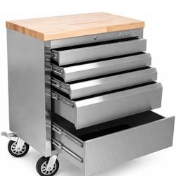 Carrinho Bancada Móvel Para Ferramentas em Aço Inox Com 5 Gavetas (585,0009) - Tactix
