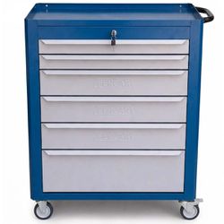 Carrinho Para Ferramentas Fechado Com 6 Gavetas Azul (C08) - Fercar