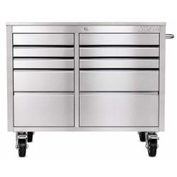 Carrinho Bancada Móvel Para Ferramentas em Aço Inox Com 10 Gavetas (585,0011) - Tactix