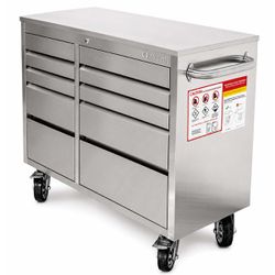 Carrinho Bancada Móvel Para Ferramentas em Aço Inox Com 10 Gavetas (585,0011) - Tactix