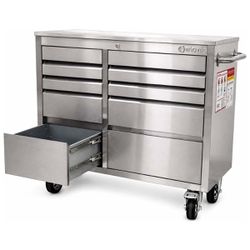 Carrinho Bancada Móvel Para Ferramentas em Aço Inox Com 10 Gavetas (585,0011) - Tactix
