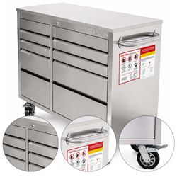 Carrinho Bancada Móvel Para Ferramentas em Aço Inox Com 10 Gavetas (585,0011) - Tactix