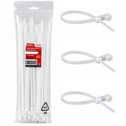 Abraçadeira de Nylon Natural Para Parafuso 4,8 x 200mm Com 100 Unidades (80,0088) - Noll