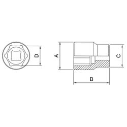 Soquete Sextavado 3/8'' - 9mm (44816/109) - Tramontina Pro