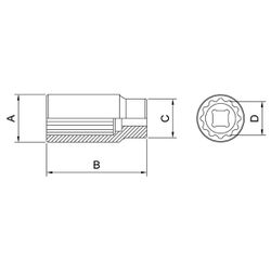 Soquete Estriado Longo 1/2'' - 24mm (44829/124) - Tramontina Pro