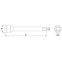 Extensão Para Soquetes de Impacto Curta 3/4'' - 3'' (44924/103) - Tramontina Pro