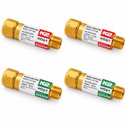 Kit Com 4 Válvulas Corta Fogo Para Maçarico e Regulador de Pressão 9/16'' - K2