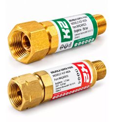 Kit Com 2 Válvulas Corta Fogo Para Maçarico 9/16'' - K2
