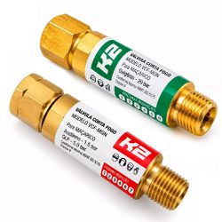 Kit Com 2 Válvulas Corta Fogo Para Maçarico 9/16'' - K2