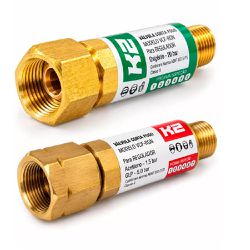 Kit Com 2 Válvulas Corta Fogo Para Regulador 9/16'' - K2