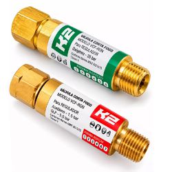 Kit Com 2 Válvulas Corta Fogo Para Regulador 9/16'' - K2