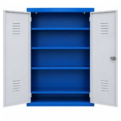 Armário Para Ferramentas Fechado Com 4 Prateleiras Azul (52) - Fercar