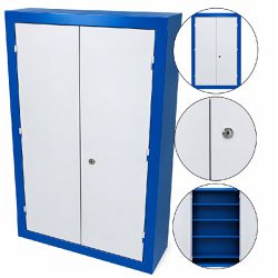 Armário Para Ferramentas Fechado Com 4 Prateleiras Azul (52) - Fercar