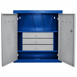 Armário Para Ferramentas Fechado Com 3 Gavetas Azul (1137) - Fercar