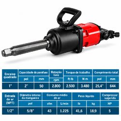 Chave de Impacto Pneumática Longa 1'' (RP 7495) - Aeropro