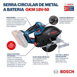 Serra circular a bateria Bosch GKM 18V-50 18V SB