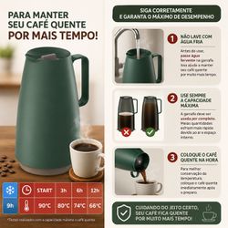 Bule Térmico Exata em Plástico Vermelho Com Ampola de Vidro 500ml (61636/056) - Tramontina