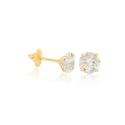 Par De Brinco Com Zircônia 3mm Em Ouro 18k - 4288 - RIZZI JOIAS