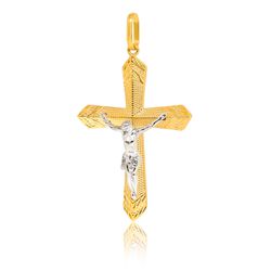 Crucifixo Em Ouro 18k Com Jesus Cristo - P402 - RIZZI JOIAS