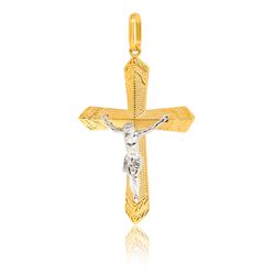 Crucifixo Em Ouro 18k Com Jesus Cristo - P402 - RIZZI JOIAS