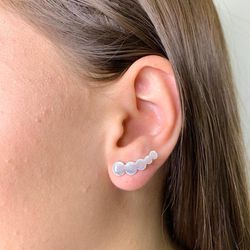Brinco Ear Cuff Círculos Liso Prata 925 - Roanne Jóias