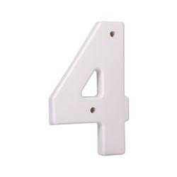 Numero 4 Branco, Plástico L10,5cm X A19,5cm X P2cm 1683 - Romata Ferramentas e Máquinas