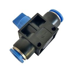 Conexão Pneumática de Engate Rápido Válvula de Bloqueio para Tubo 8mm x 8mm EHVFF 0808 - Romata Ferramentas e Máquinas