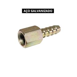 Espigão Fêmea Simples Fixo 3/8 BSP x 1/4 Escama LUB-24Q - Romata Ferramentas e Máquinas