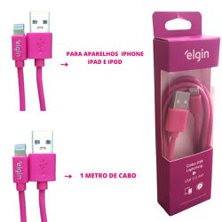 CABO CONECTOR USB 2.0 APPLE LIGHTNING ROSA - Romata Ferramentas e Máquinas