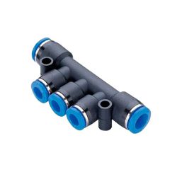 CONEXAO PNEUMATICA DE ENGATE RAPIDO DISTRIBUIDOR MULTIPLO 5 SAIDAS TUBO 8MM - Romata Ferramentas e Máquinas