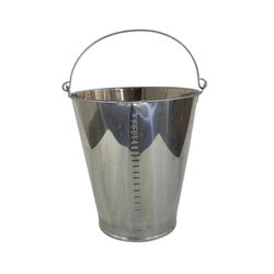 BALDE GRADUADO METALICO AÇO INOX STEELS 20 LITROS C/ ALÇA E BICO - Romata Ferramentas e Máquinas