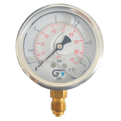 MANÔMETRO VERT. GLIC. CX. MET. 62MM X 1/4NPT 6BAR 90PSI - Romata Ferramentas e Máquinas