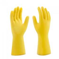 Luva em Látex XG Amarela - Forrada Internamente 14290 - Romata Ferramentas e Máquinas