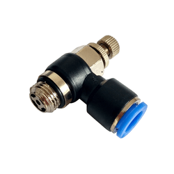 CONEXAO PNEUMATICA DE ENGATE RAPIDO REGULADOR DE FLUXO TUBO 12 X 1/4 BSP - Romata Ferramentas e Máquinas