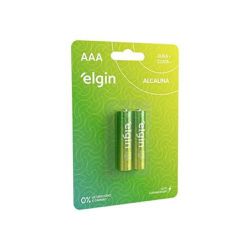 CARTELA COM 2 PILHAS ALCALINAS ELGIN AAA BATERIA 1,5VOLTS - Romata Ferramentas e Máquinas