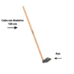ENXADA GOIVADA LARGA 2,0L CABO DE MADEIRA 130CM - Romata Ferramentas e Máquinas