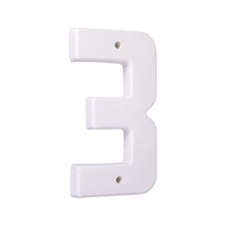 Numero 3 Branco, Plástico L10,5cm X A19,5cm X P2cm 1984 - Romata Ferramentas e Máquinas
