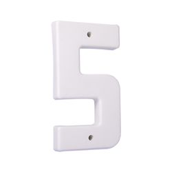 Numero 5 Branco, Plástico L10,5cm X A19,5cm X P2cm 1986 - Romata Ferramentas e Máquinas