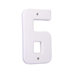Numero 6 Branco, Plástico L10,5cm X A19,5cm X P2cm 1987 - Romata Ferramentas e Máquinas