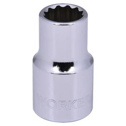 SOQUETE ESTRIADO WORKER 401579 ENCAIXE 1/2 CROMO VANADIUM 11MM - Romata Ferramentas e Máquinas