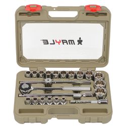 Jogo de Soquetes Estriado Com Encaixe de 1/2 - 23 Peças 8 a 32mm 498998 - Romata Ferramentas e Máquinas