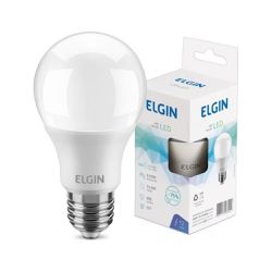 LAMPADA BULBO LED ELGIM 9W A60 12 VOLTS AC DC BRANCO FRIO 6500K - Romata Ferramentas e Máquinas
