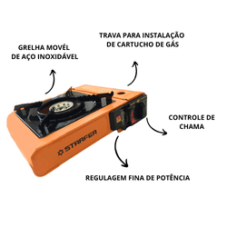 FOGAO PORTATIL AUTOMATICO À GAS BUTANO - Romata Ferramentas e Máquinas