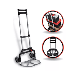 CARRINHO DOBRAVEL PARA TRANSPORTE EM ALUMINIO CAP.70 KILOS - Romata Ferramentas e Máquinas
