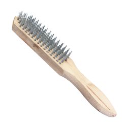 ESCOVA DE AÇO MANUAL EM AÇO CARBONO 6 FILEIRAS CABO DE MADEIRA - Romata Ferramentas e Máquinas